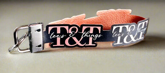 Faux Leather Wristlet Keychain