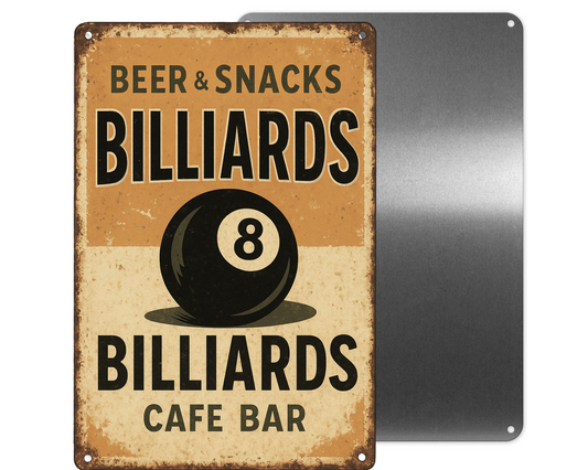 Billiard Metal Sign